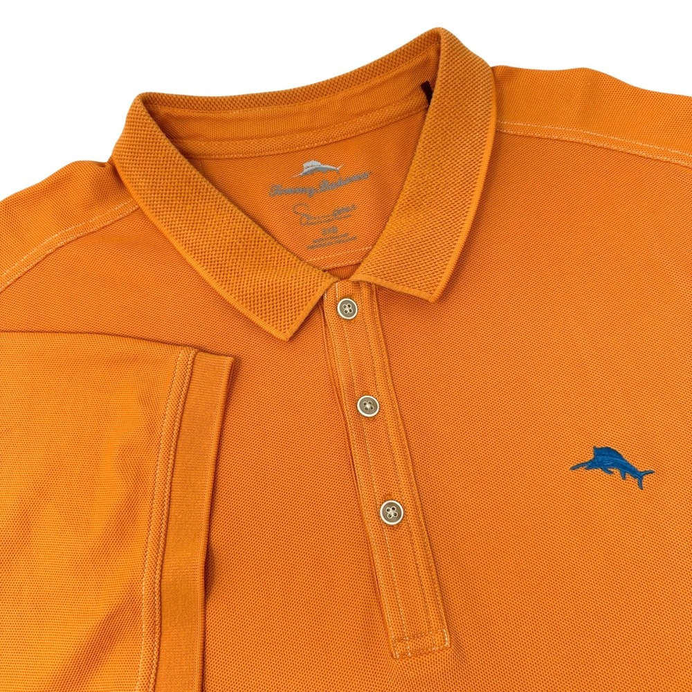 TOMMY BAHAMA Men's Orange Short Sleeve Emfielder Polo Shirt Supima Cotton 3XB